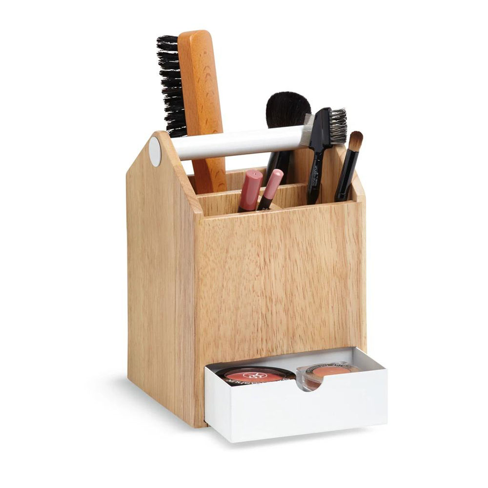 TOTO TALL organizator, bijela/svijetlo drvo