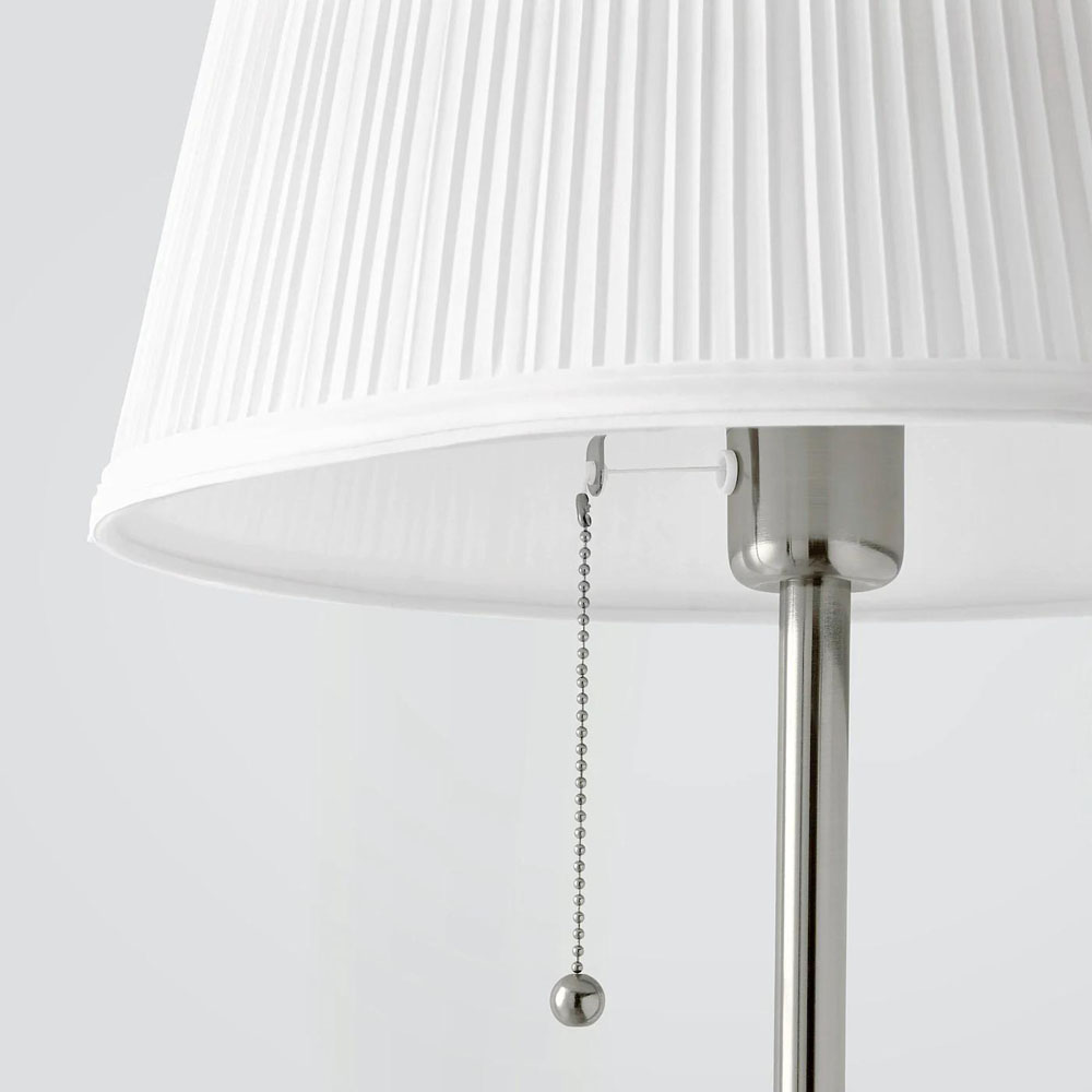 ARSTID 155cm podna lampa, niklovano/bijela