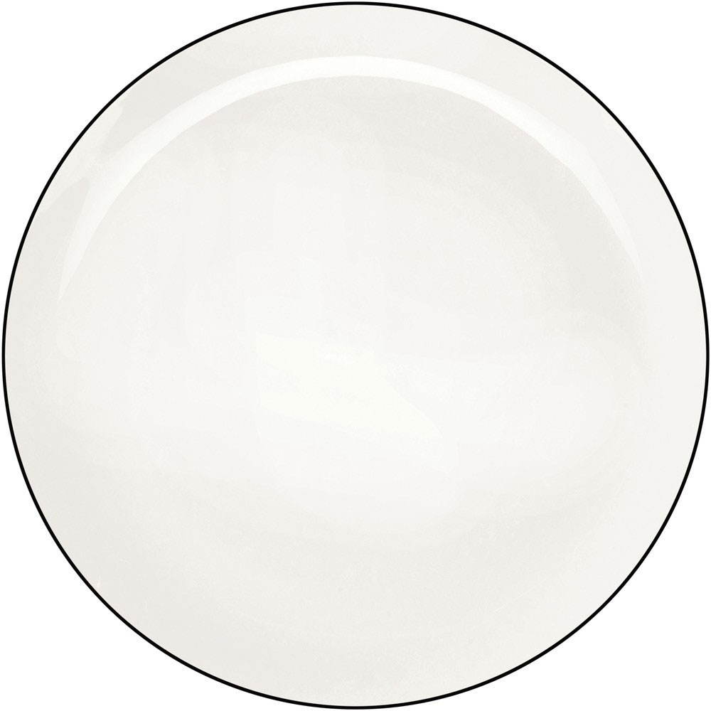 LIGNE NOIRE 26.5cm plitki tanjir, bijela/crna