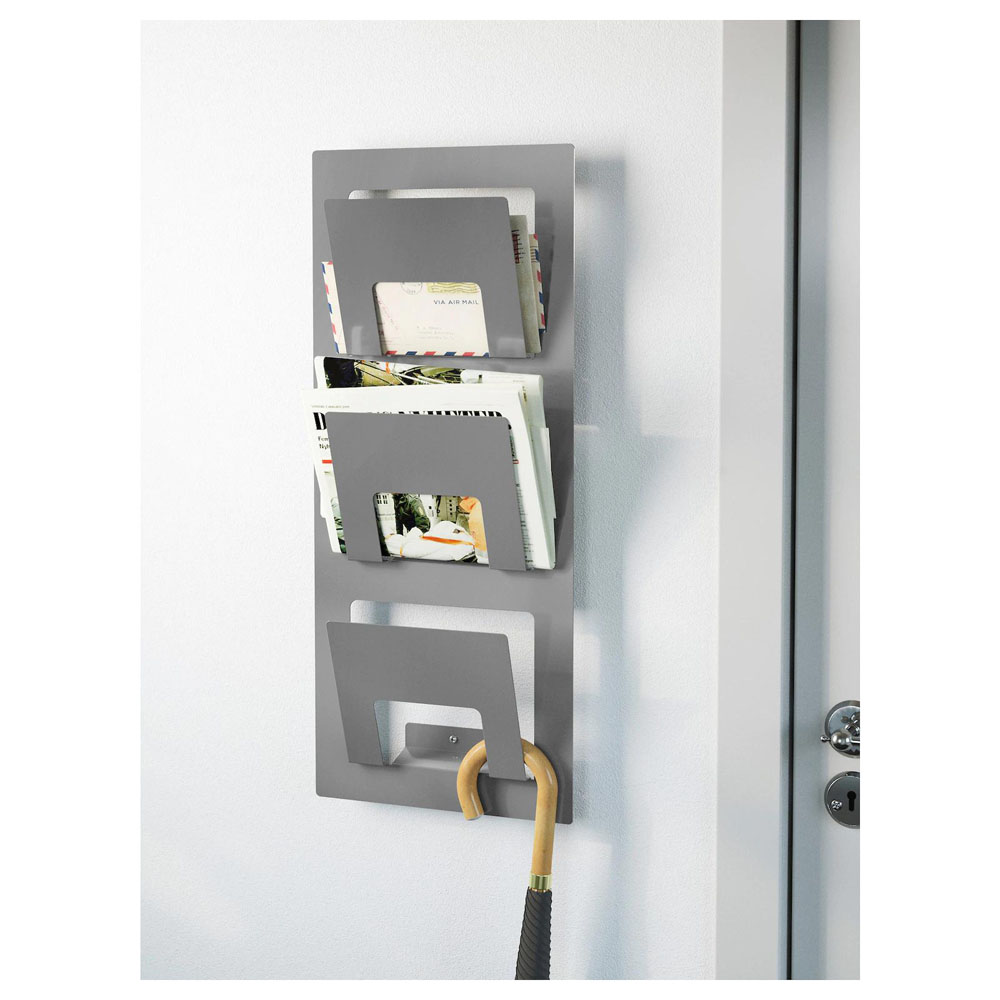SPONTAN 33x78cm zidni drzac za novine, siva