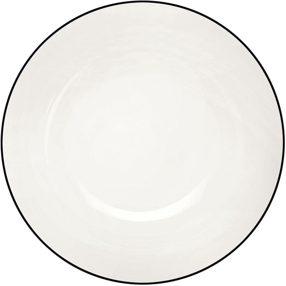 LIGNE NOIRE 22cm duboki tanjir za pastu, bijela/crna