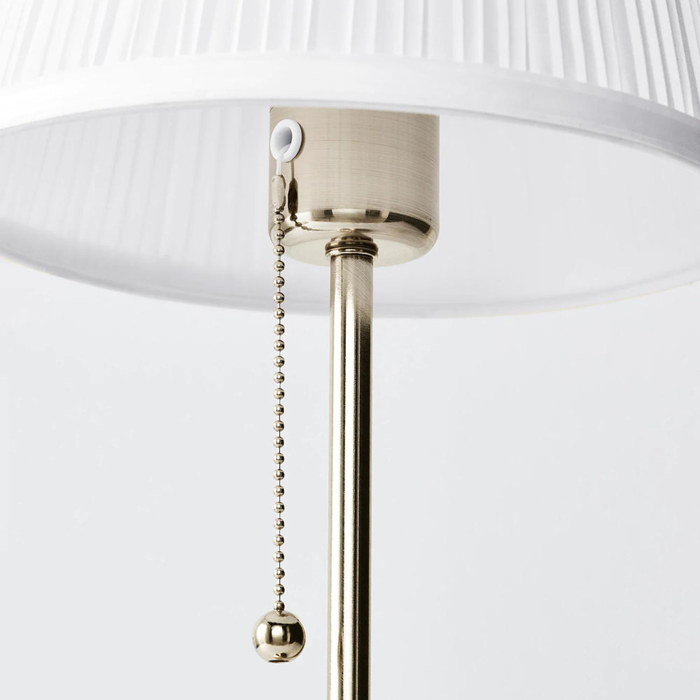 ARSTID 55cm stona lampa, niklovano/bijela