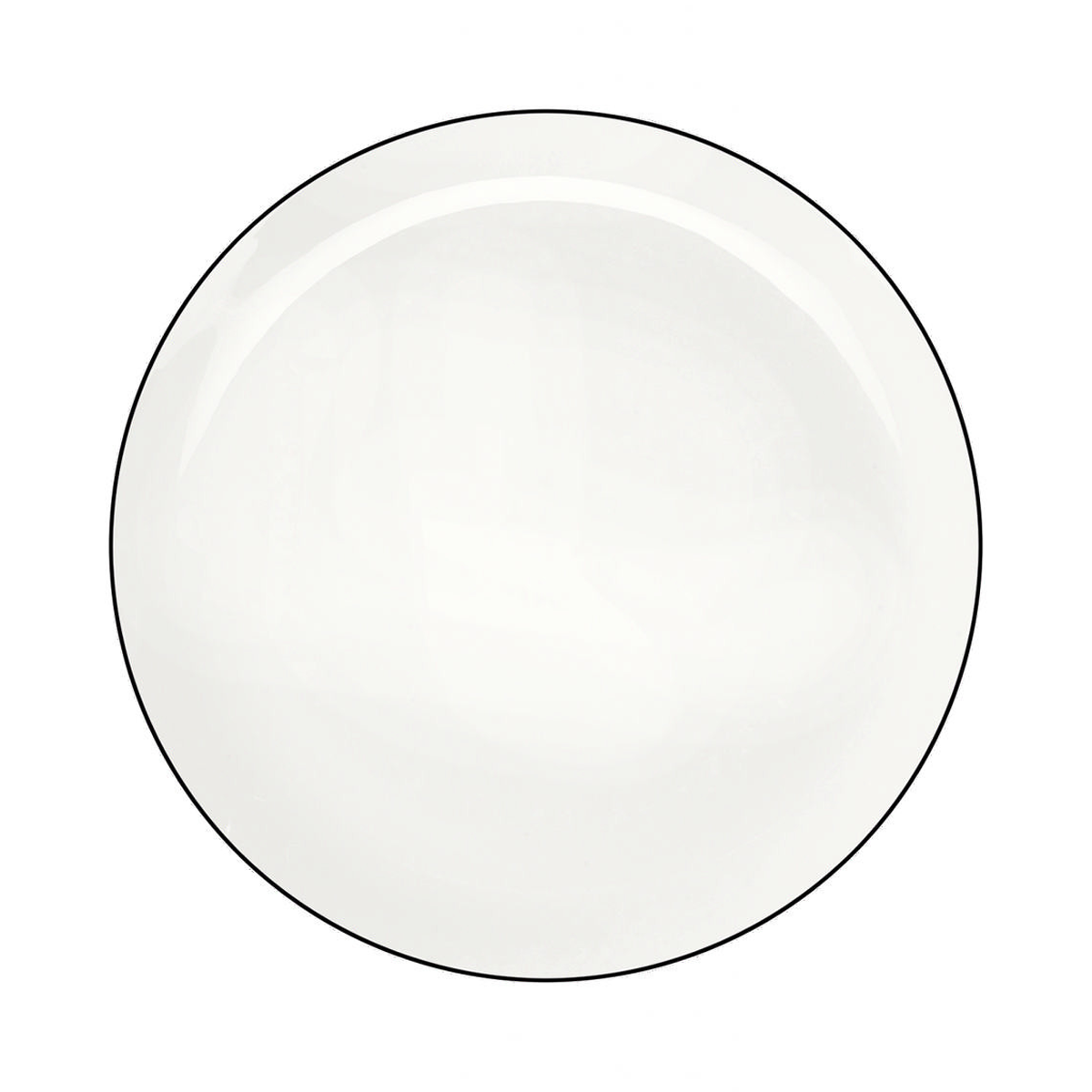 LIGNE NOIRE 30cm tanjir za posluzivanje, bijela/crna
