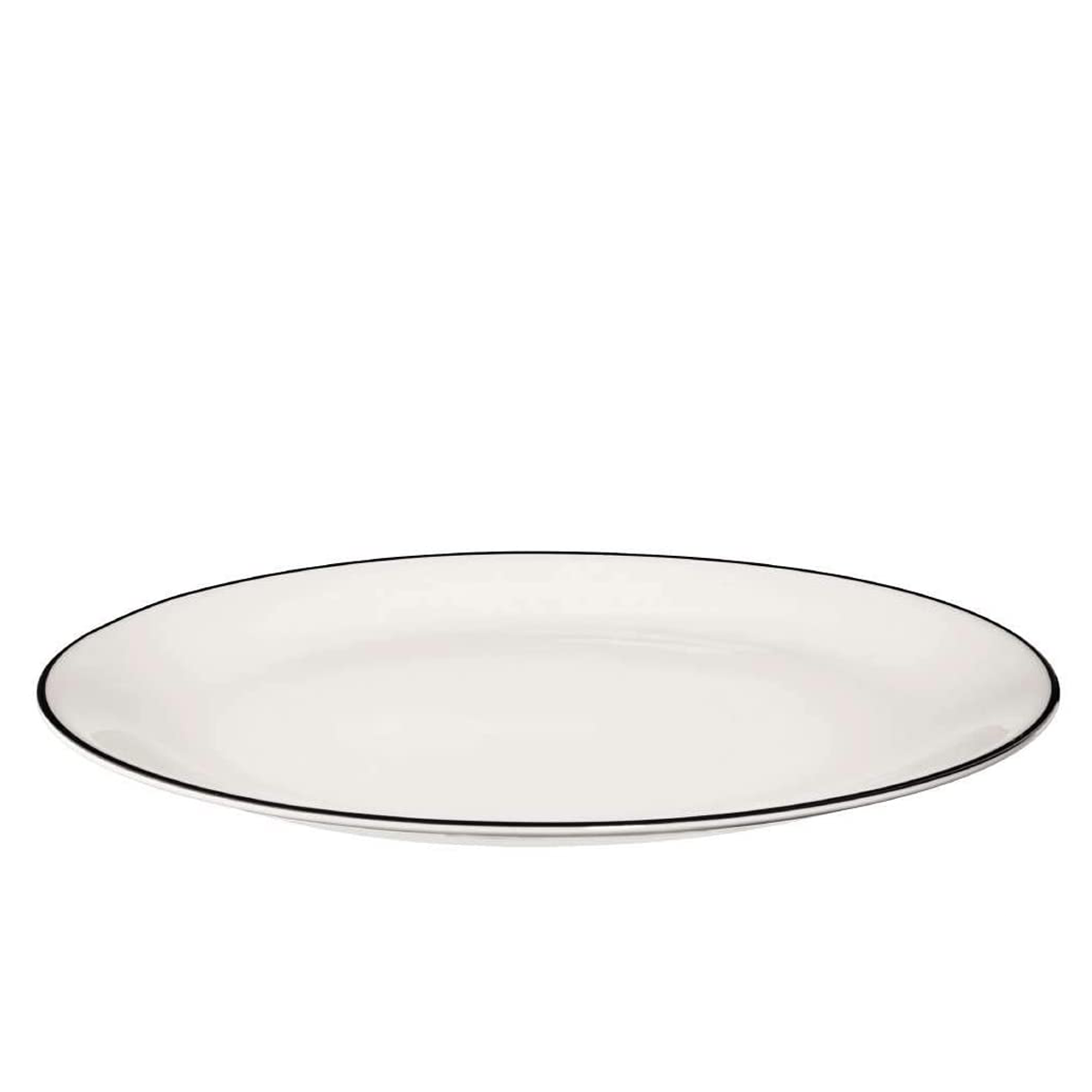 LIGNE NOIRE 30cm tanjir za posluzivanje, bijela/crna