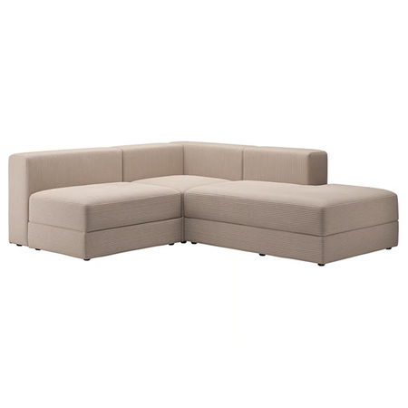 JATTEBO Modularna ugaona sofa, 2,5 sjed i lenjivac, desno/Samsala sivo-bež