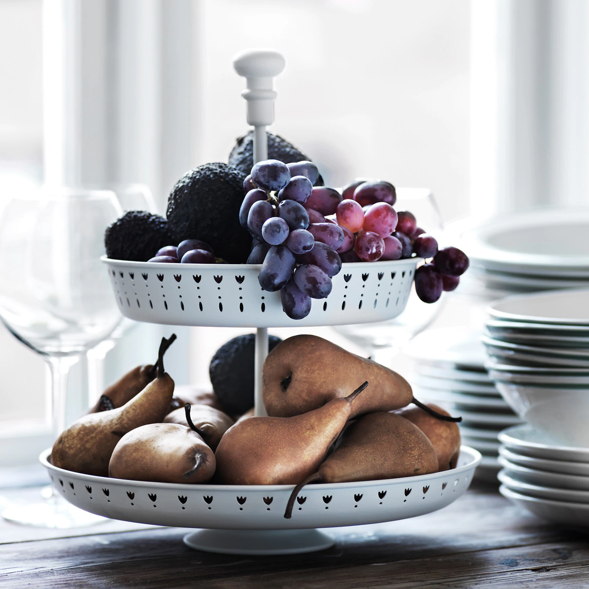 GARNERA 29x33cm etazer na 2 nivoa, bijela