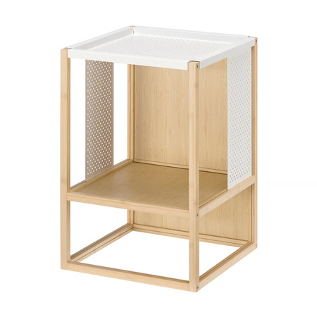 GILLERSBERG 39x39x56cm Noćni stočić, bambus/bijela