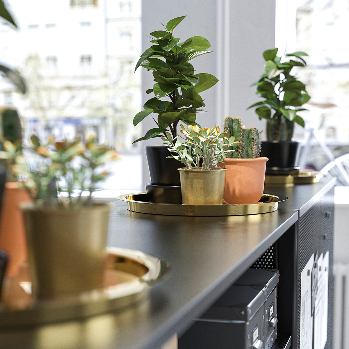 GLATTIS 38cm posluzavnik, mesing