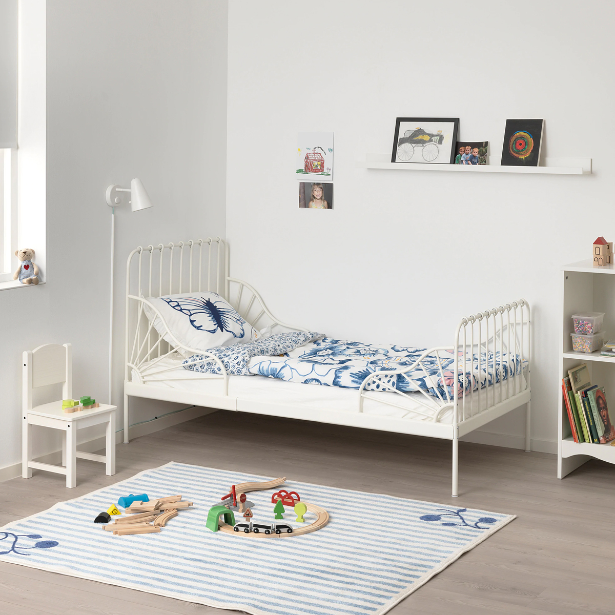 MINNEN 80x135/200cm okvir djecjeg produzivog kreveta, bijela