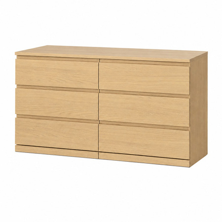 STORKLINTA 140x50x75cm Komoda sa 6 fioka, im. hrastovine