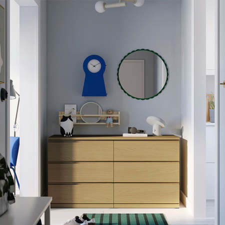 STORKLINTA 140x50x75cm Komoda sa 6 fioka, im. hrastovine