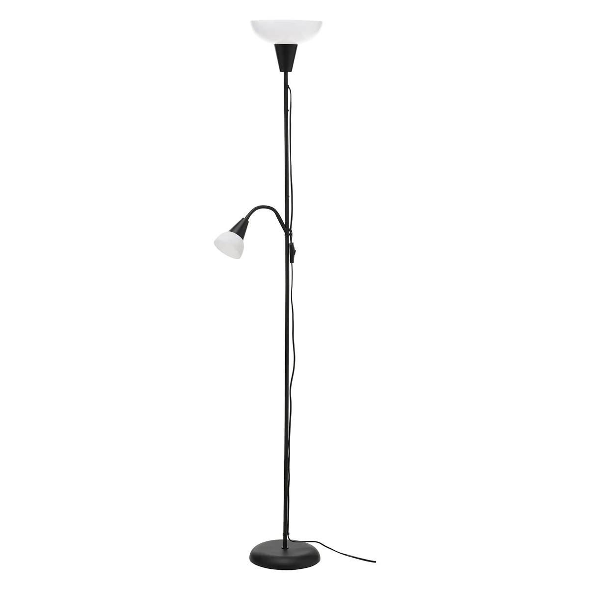TAGARP 178cm podna lampa sa dodatkom za citanje, crna/bijela
