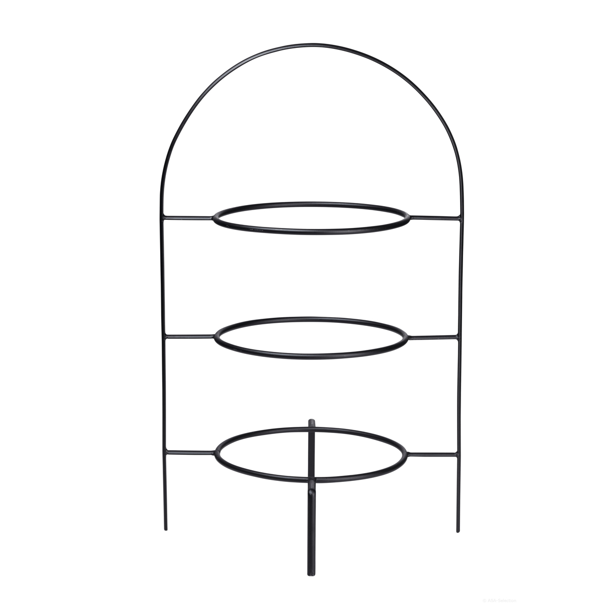 LIGNE NOIRE 49cm stalak za tanjire na tri nivoa, crna