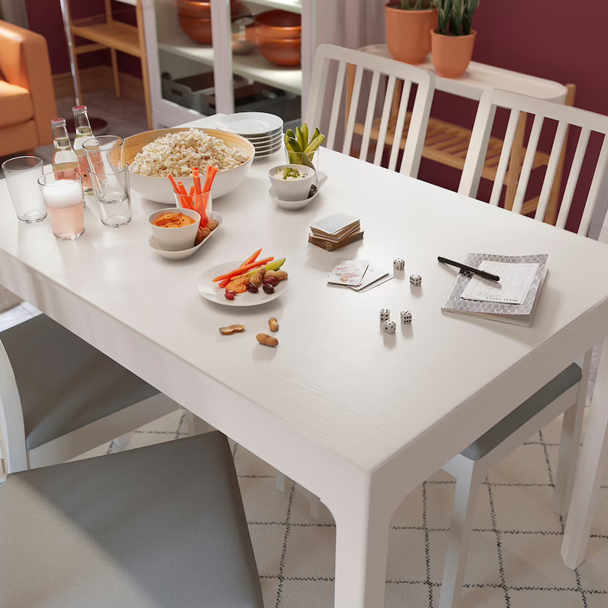 EKEDALEN 120/180x80cm trpezarijski produzivi sto, bijela
