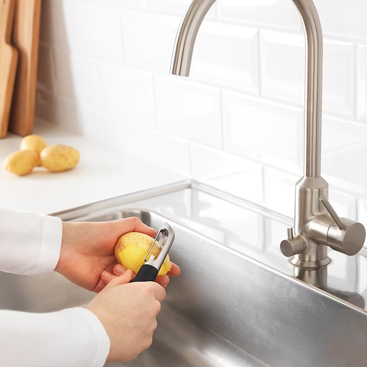 IKEA 365+ VARDEFULL ljustilica za krompir, crna