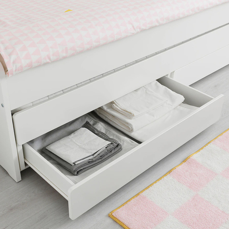 SLAKT 90x200cm okvir kreveta sa potkrevetom, bijela