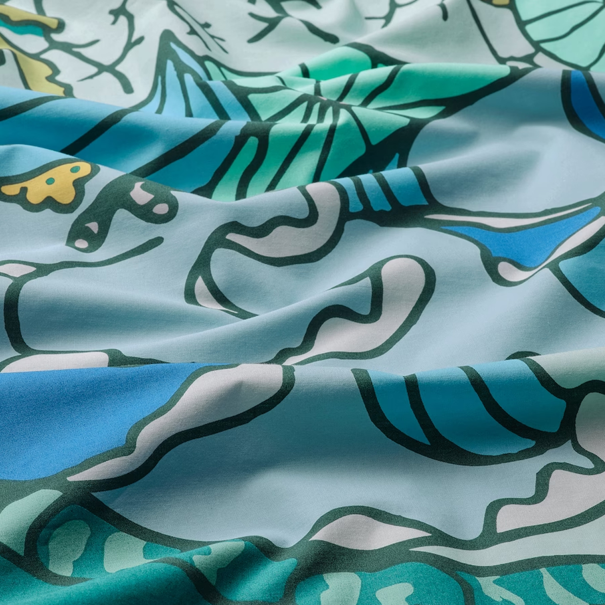 BLAVINGAD 150x200/50x60cm djecja posteljina, kornjace/tirkizna