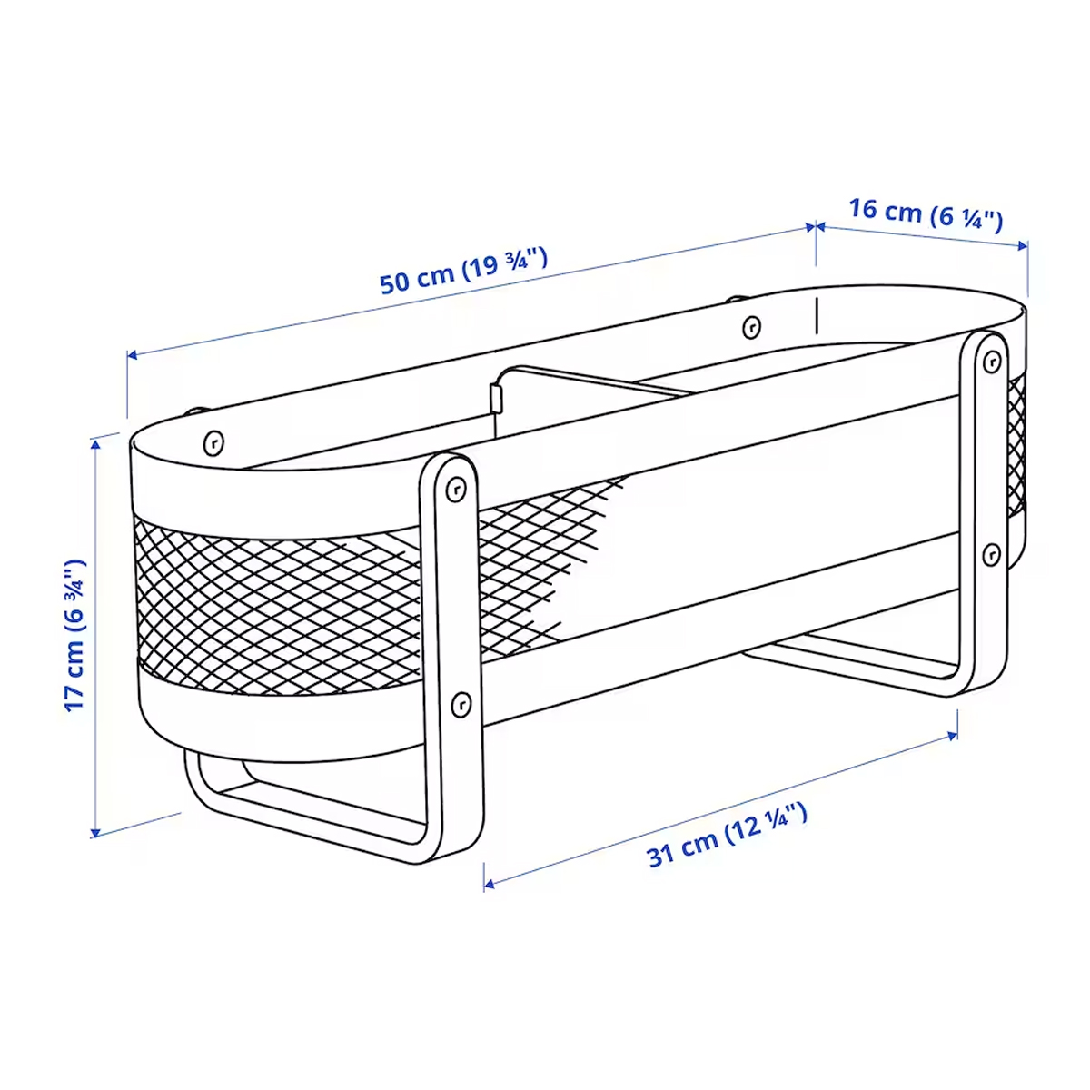 RISATORP 50x16x17cm drzac za pisaci pribor, bijela