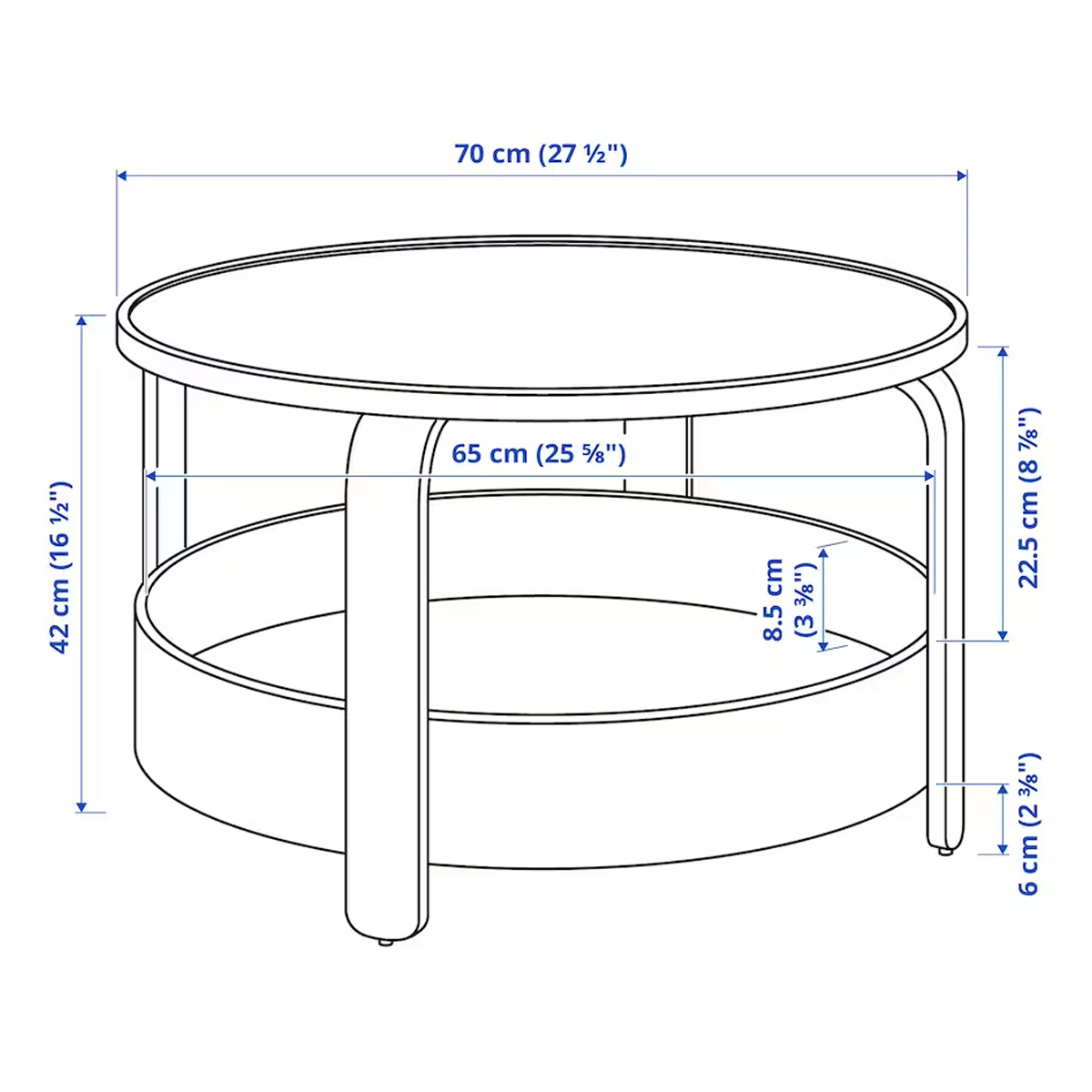 BORGEBY 70cm stocic za kafu, crna