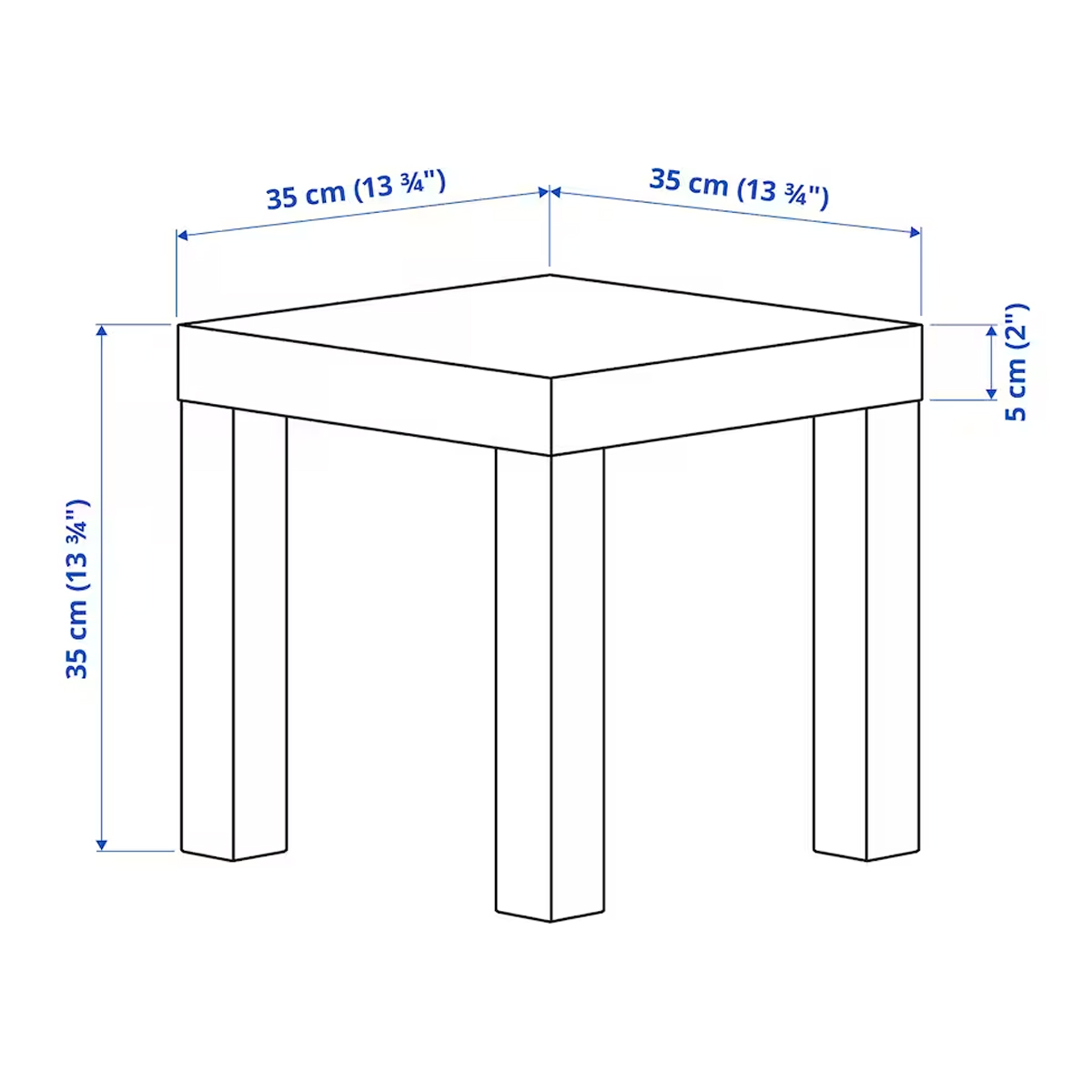 LACK 35x35cm pomocni sto, bijela
