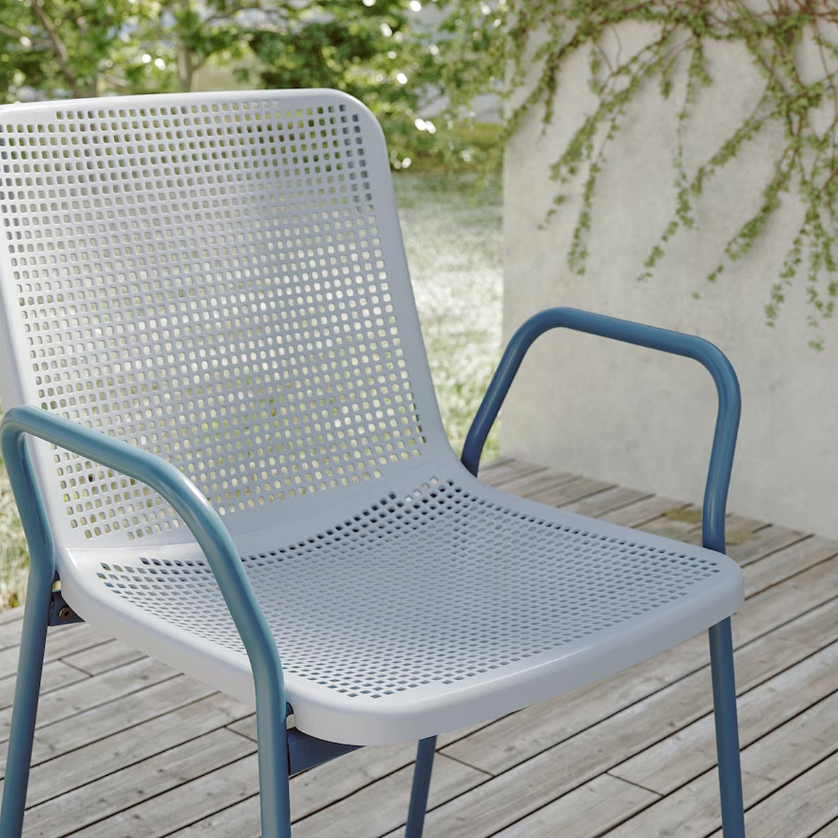 TORPARO 54x80cm stolica sa rukohvatima, svijetlosiva-plava