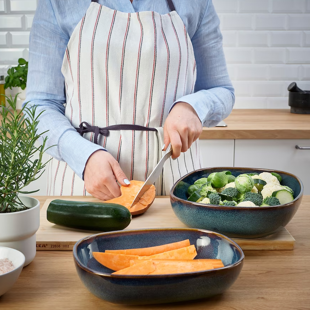 GLADELIG set posuda za pecnicu 2/1, plava