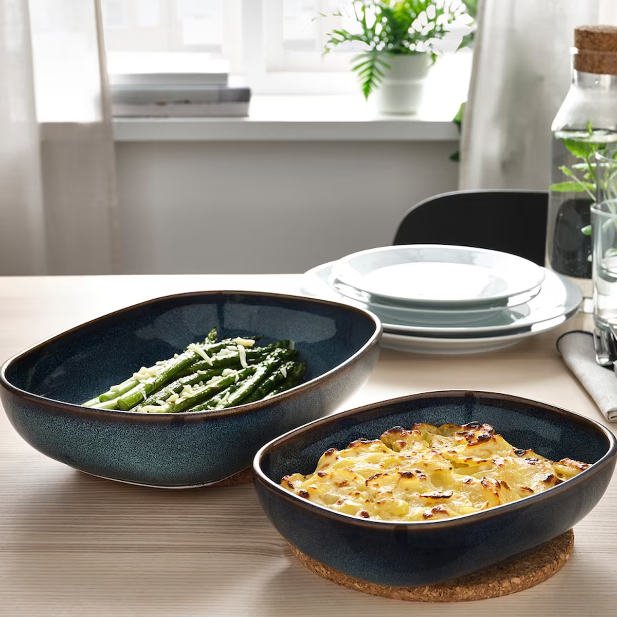 GLADELIG set posuda za pecnicu 2/1, plava