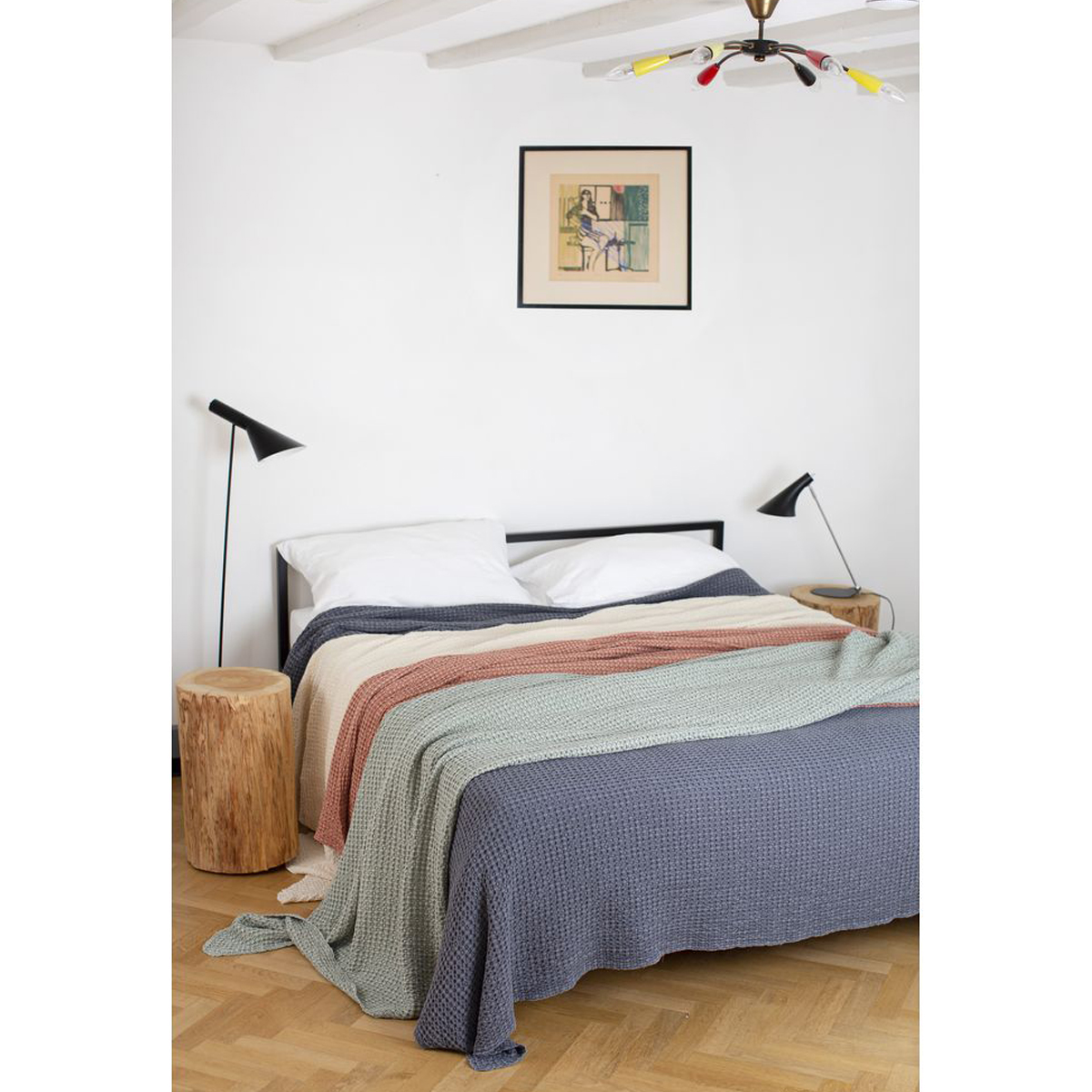 VIGO 220x240cm prekrivac, honeycomb weave/rouge