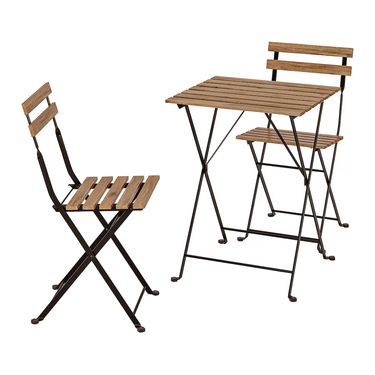 SET Akacija bastenski sto i 2 stolice, drvo/metal