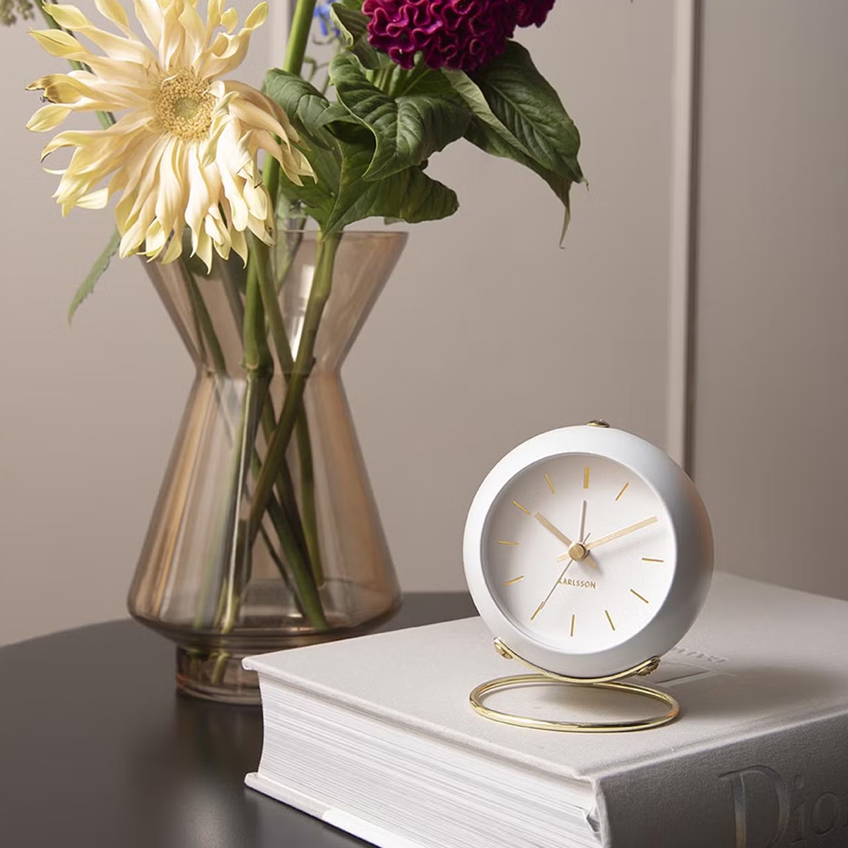 GLOBE 9.5cm budilnik, White