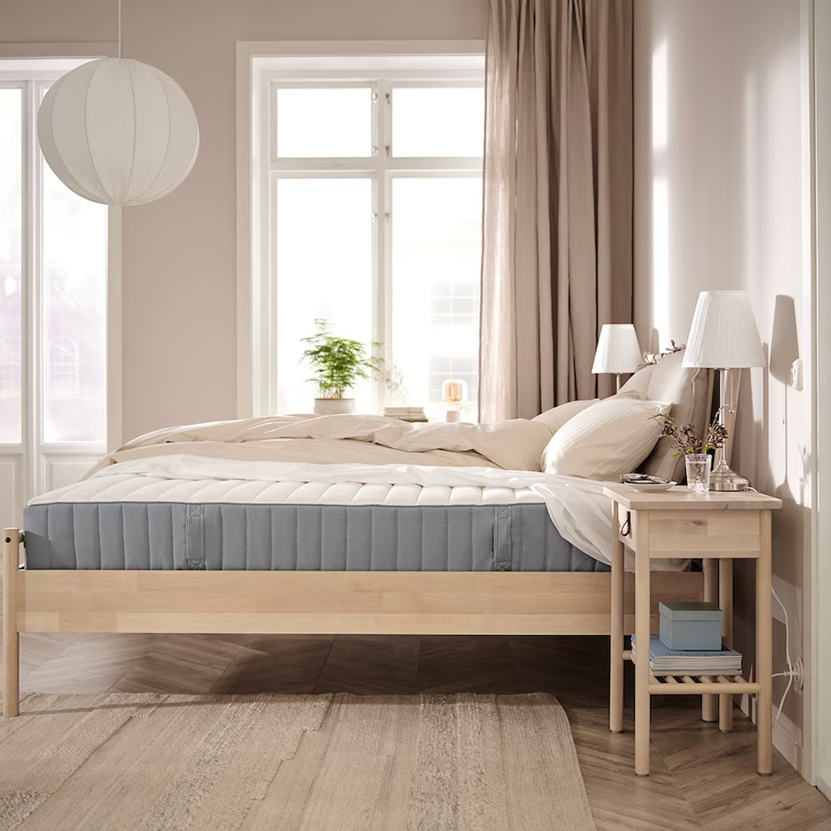 VALEVAG 160x200cm tvrdi dusek sa oprugama u dzepu, svijetloplava