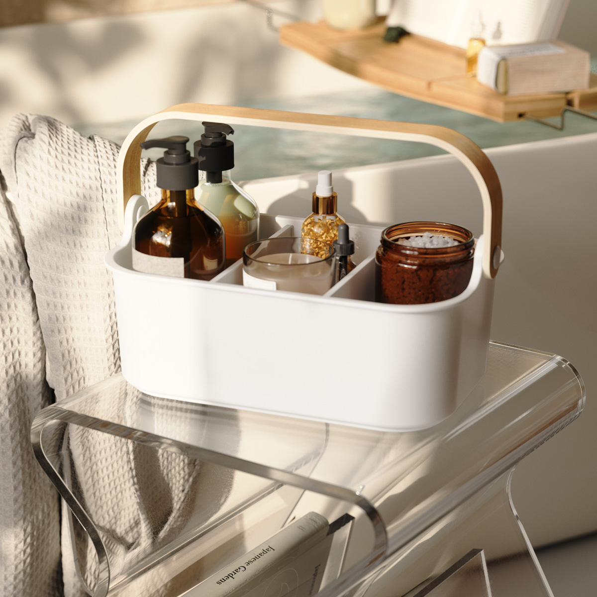 BELLWOOD kuhinjski organizator L, bijela/svijetlo drvo