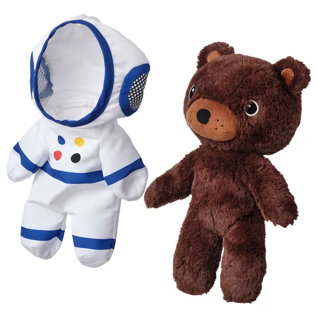 AFTONSPARV 28cm plisana igracka, medvjed astronaut
