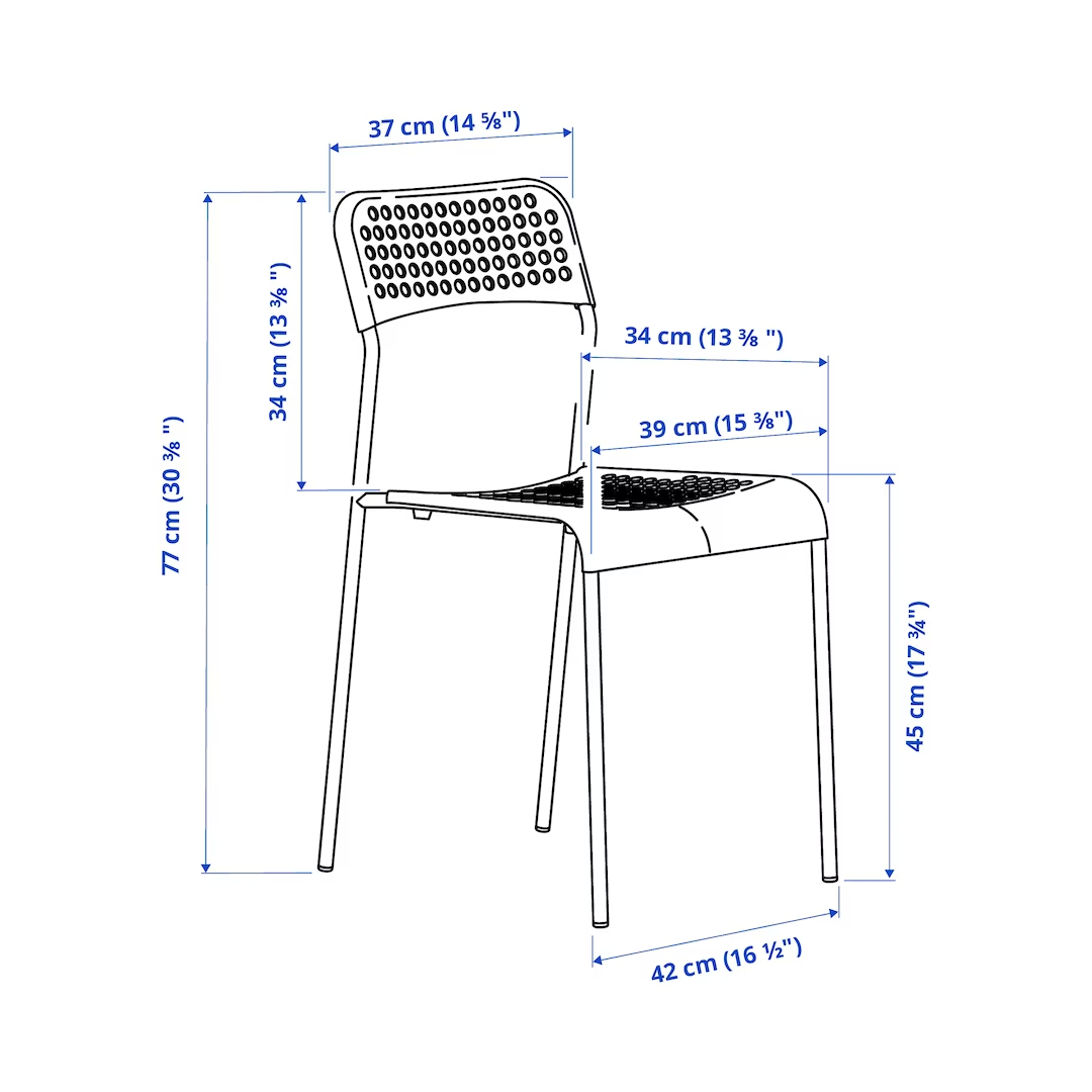 *MELLTORP/ADDE 125x75cm trpezarijski sto i 4 stolice, bijela