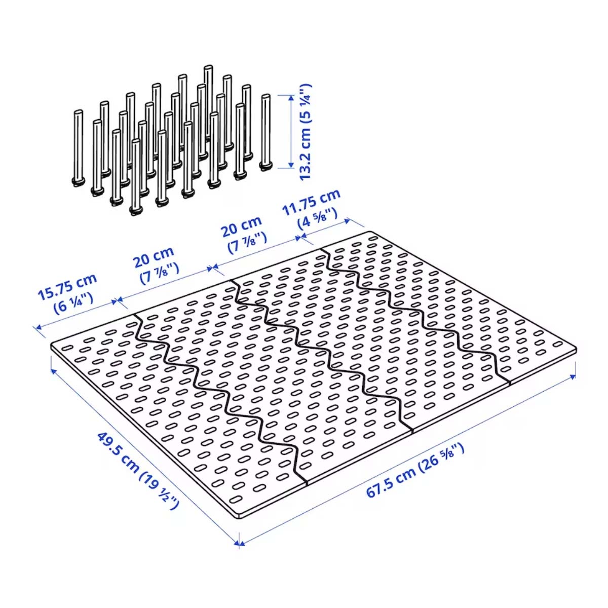 UPPDATERA 80cm perforirana ploca za fioku, boja antracita
