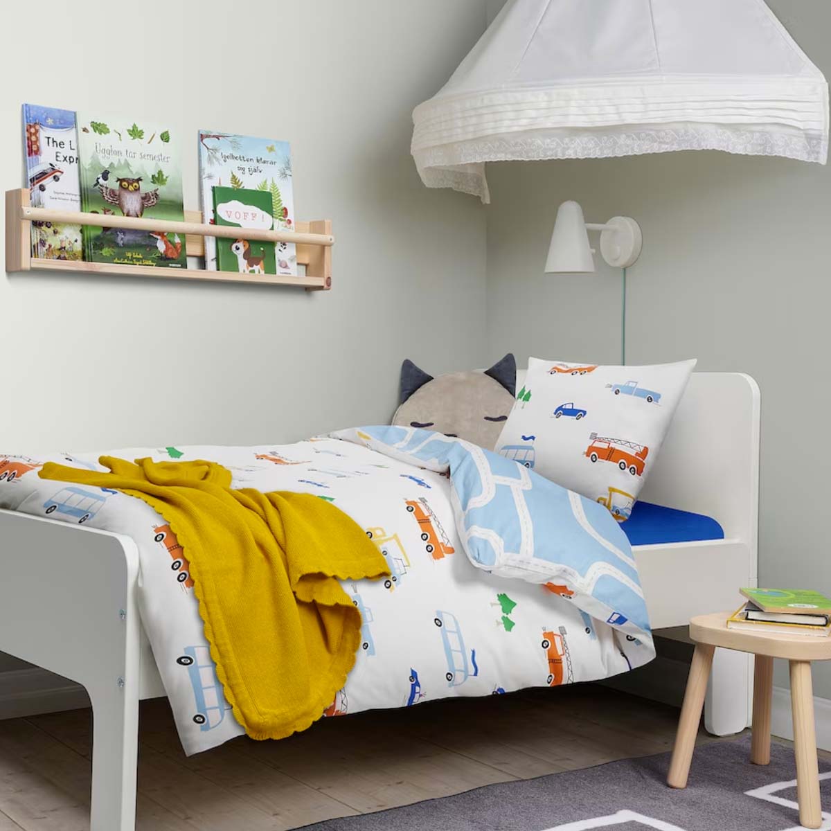 BERGFINK 150x200/50x60cm set posteljine s vrecom, raznobojno sara vozila/puteva