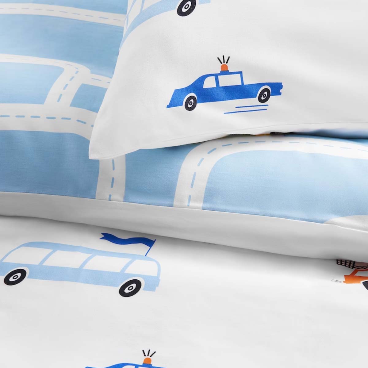 BERGFINK 150x200/50x60cm set posteljine s vrecom, raznobojno sara vozila/puteva