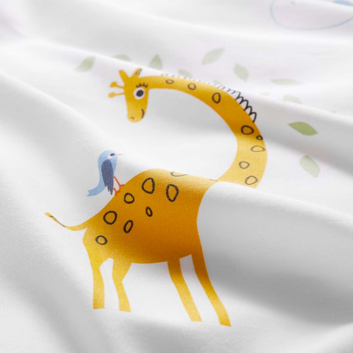 BERGFINK 150x200/50x60cm set posteljine s vrecom, zelena zirafa