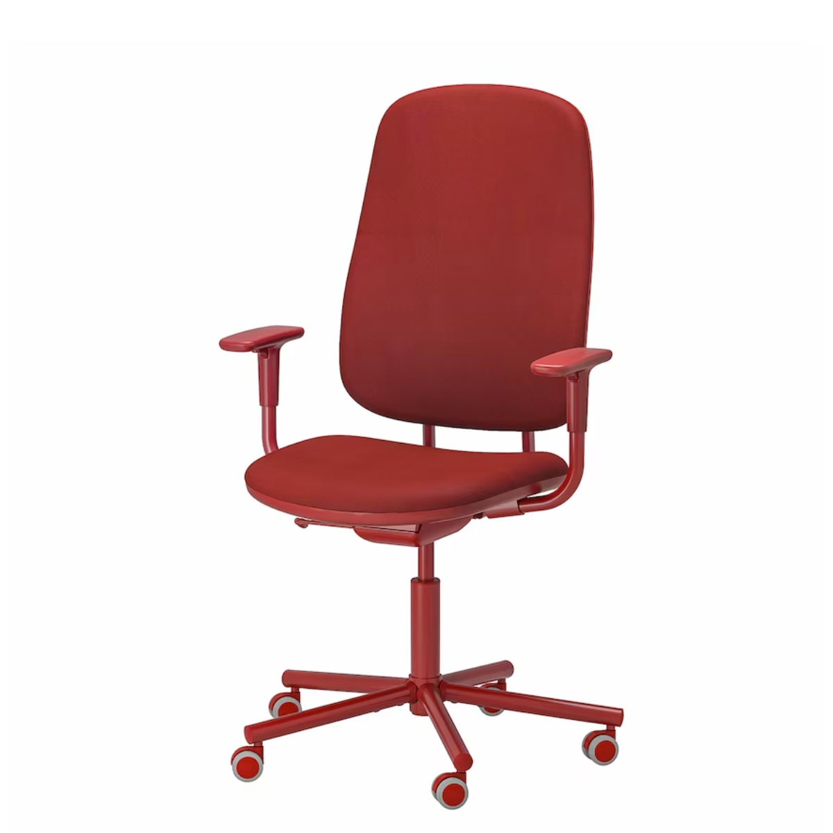 SMORKULL kancelarijska stolica s rukohvatima, Grasnas crvena