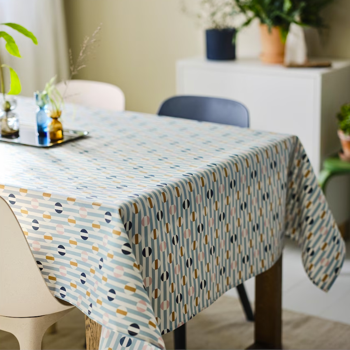 DAKSJUS 145x240cm stolnjak, pruge/plava