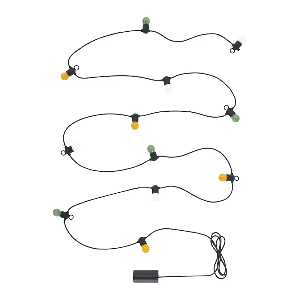 SOLVINDEN LED lanac sa 12 sijalica, na baterije/napolju raznobojno