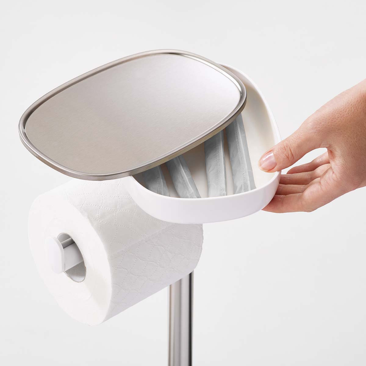 EasyStore™ stalak za toalet-papir sa cetkom, Stainless Steel