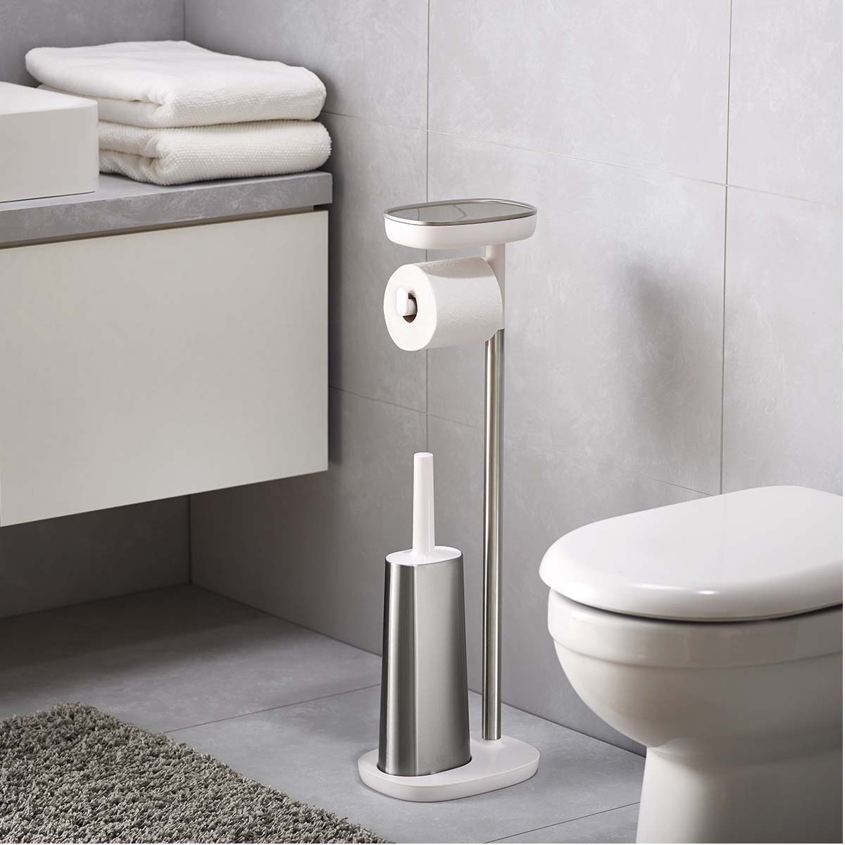 EasyStore™ stalak za toalet-papir sa cetkom, Stainless Steel