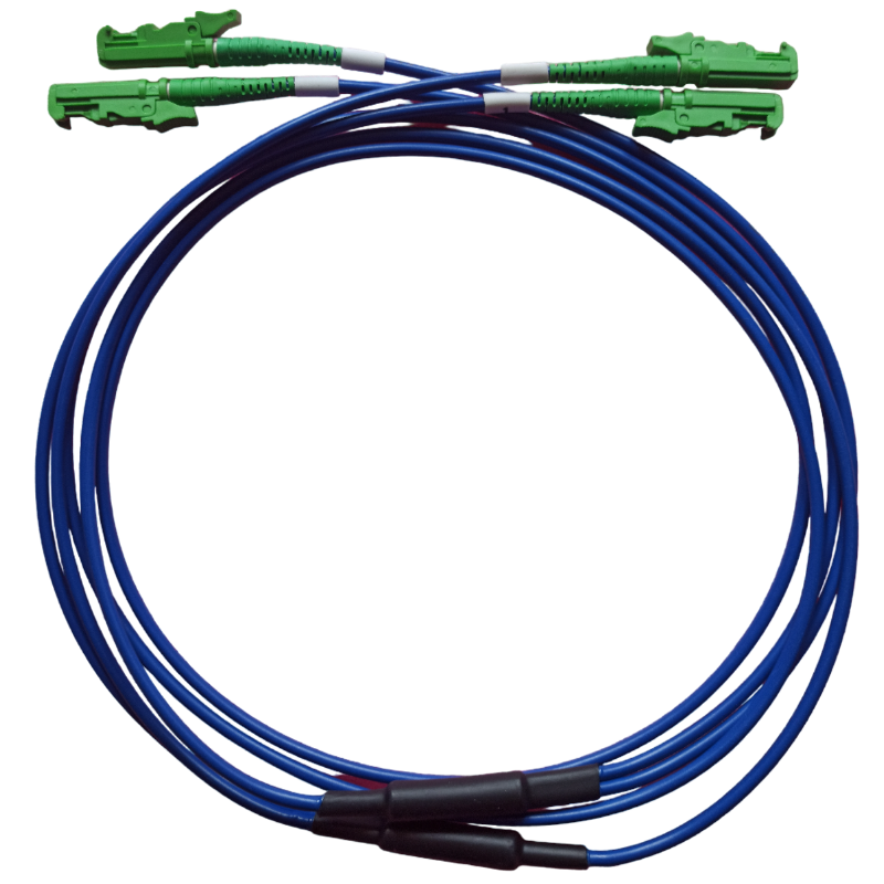 Armored Fiber Patchcord, Singlemode, Duplex E2000/APC - E2000/APC, 2m