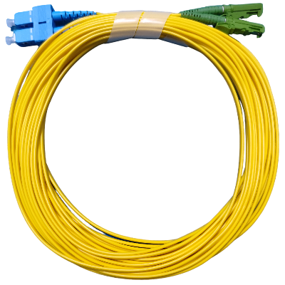 Fiber Patchcord, Singlemode Duplex E2000/APC - SC/UPC G652.D - 2mm, 10m