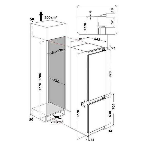 Ugradni kombinovani hladnjak Indesit B18 A1 D/I 1