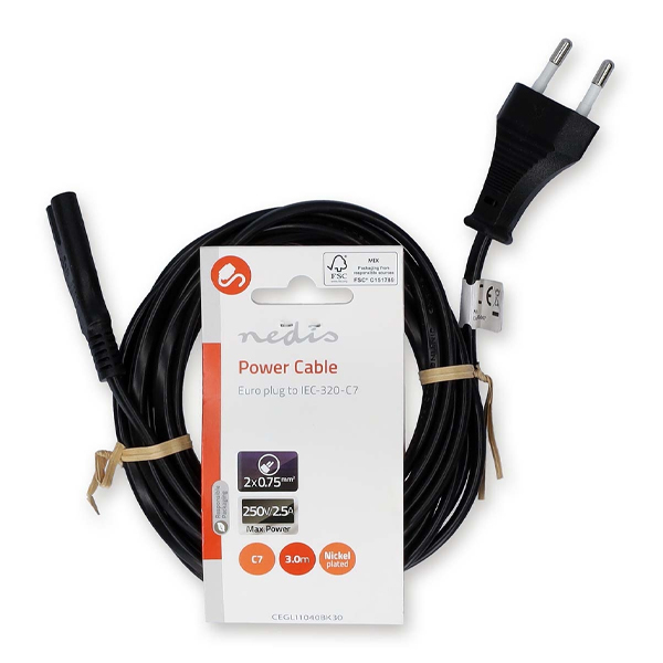 Kabel za napajanje Nedis IEC-320-C7 2m