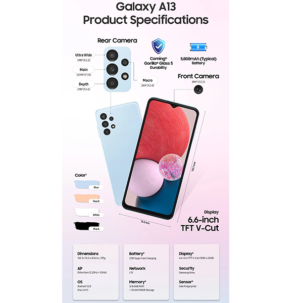Mobilni telefon Samsung A13 4/128GB (Blue) Mobilni telefon Samsung A13 4/128GB (Blue)