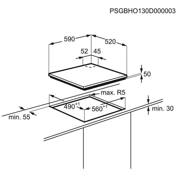 Ugradna ploča Electrolux EGD6576NOK (plin+indukcija)