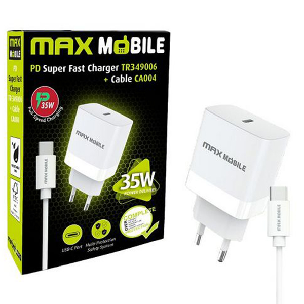 Punjač kućni Maxmobile TR349006 PD Super Fast Charge 2u1 TYPE-C +Kabl 35W